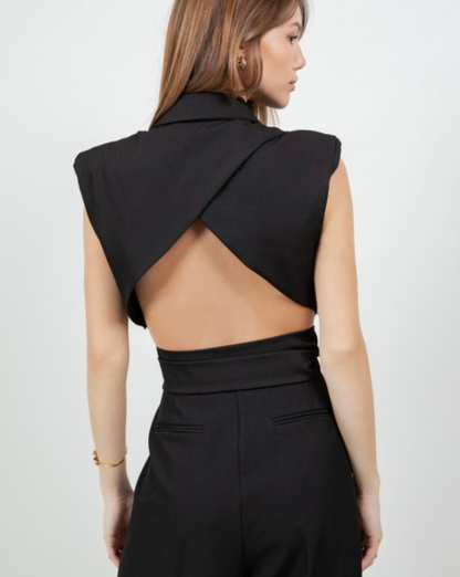 Amelia Cropped Blazer Vest